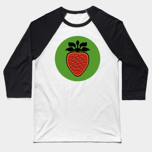 Strawberry Heart Berry Green Circle Indigenous WAWEZHI CANADA Baseball T-Shirt